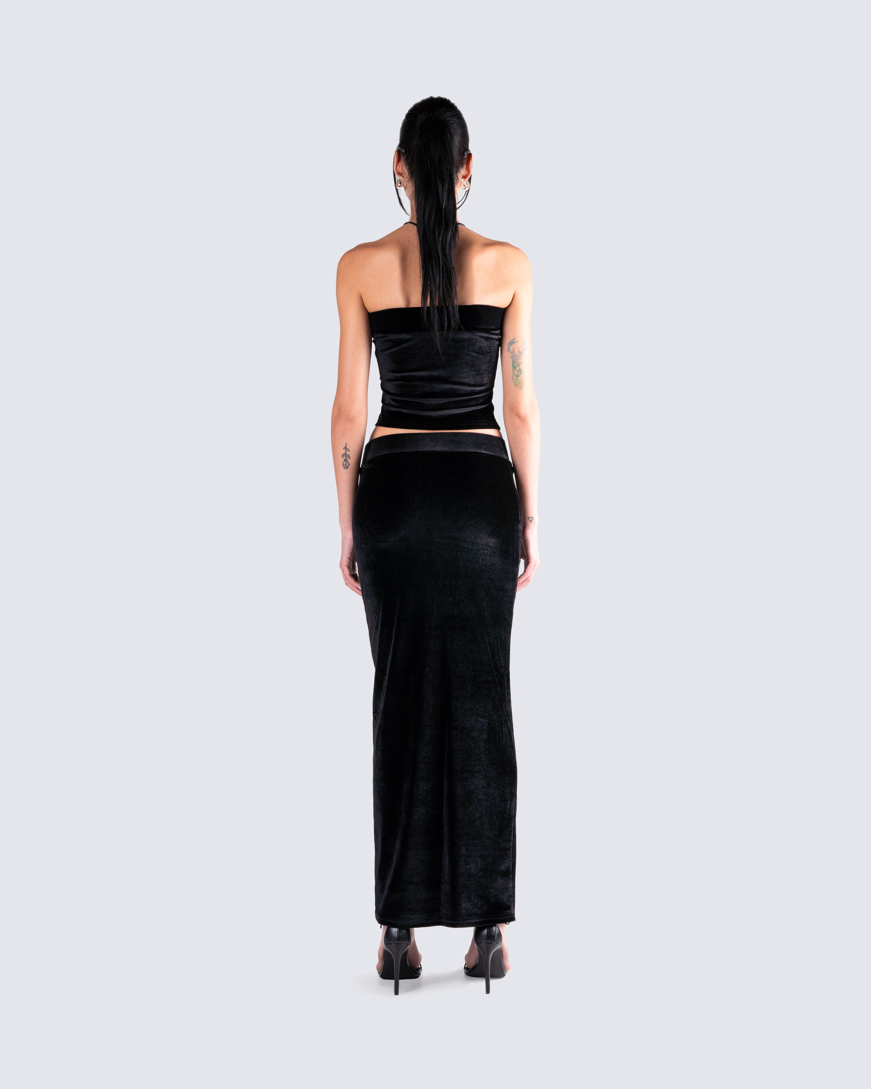 black tube top dress